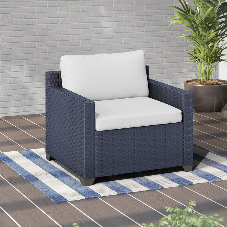 Latitude Run® Delray Outdoor Navy Wicker Club Chair Wayfair Canada